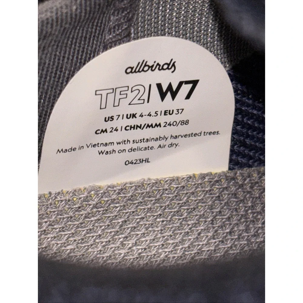Allbirds Tree Flyer 2 Women's 7 Athletic‎ Shoes Sneakers Blue Black Swift Foam